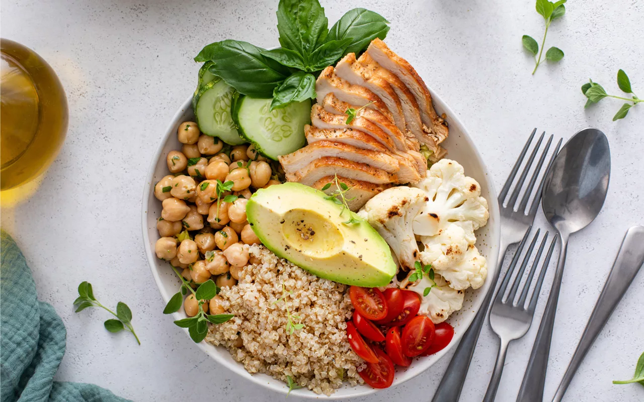 Roasted Cauliflower and Chickpea Salad with Tahini Dressing